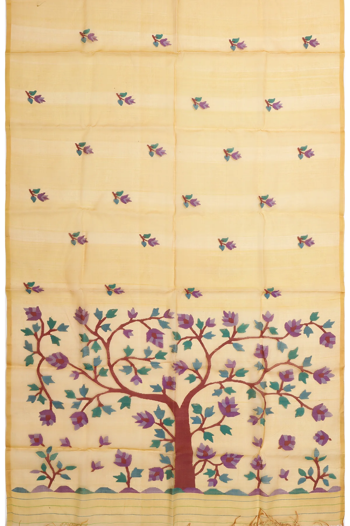 Mustard Bengal Jamadani Saree - Image 5