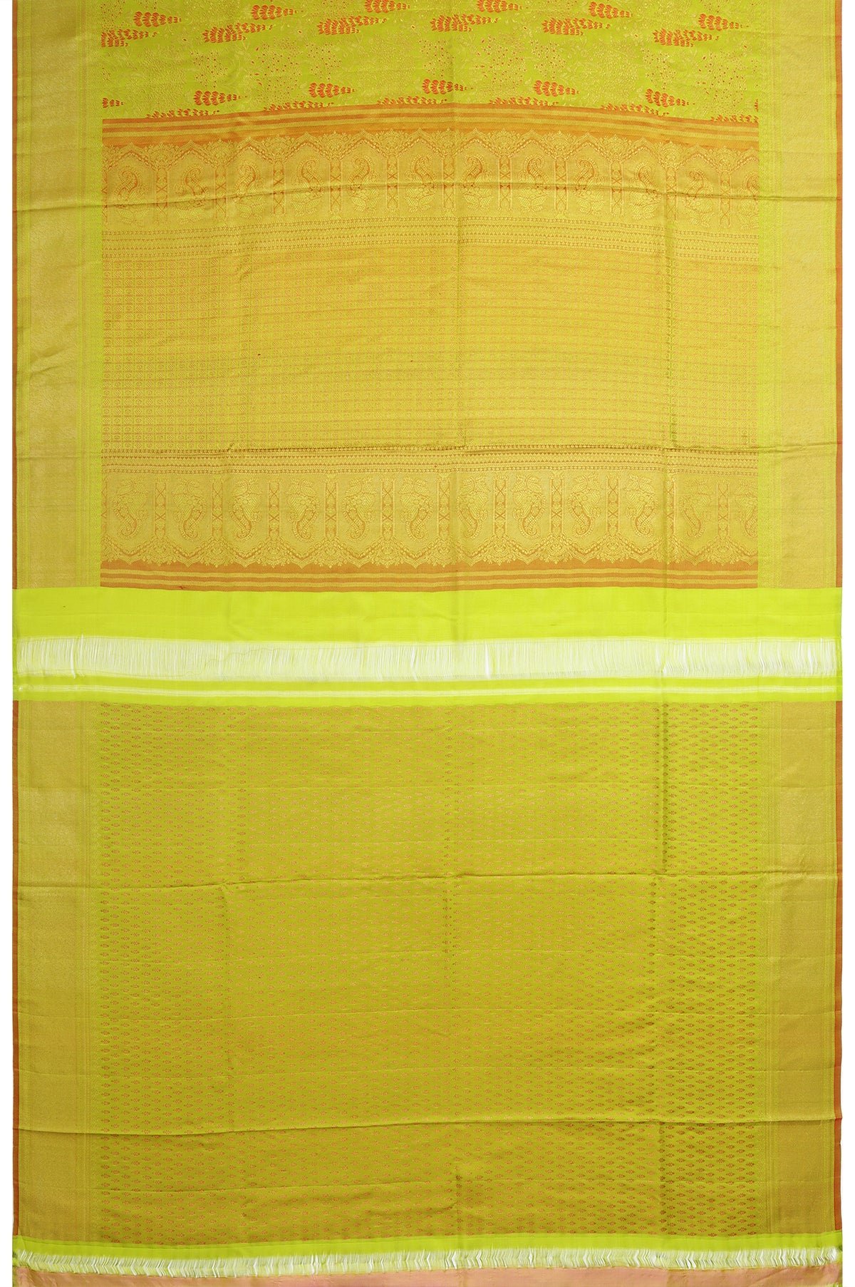 Parrot Green Kanchipuram Tissue Silk Saree - Image 5