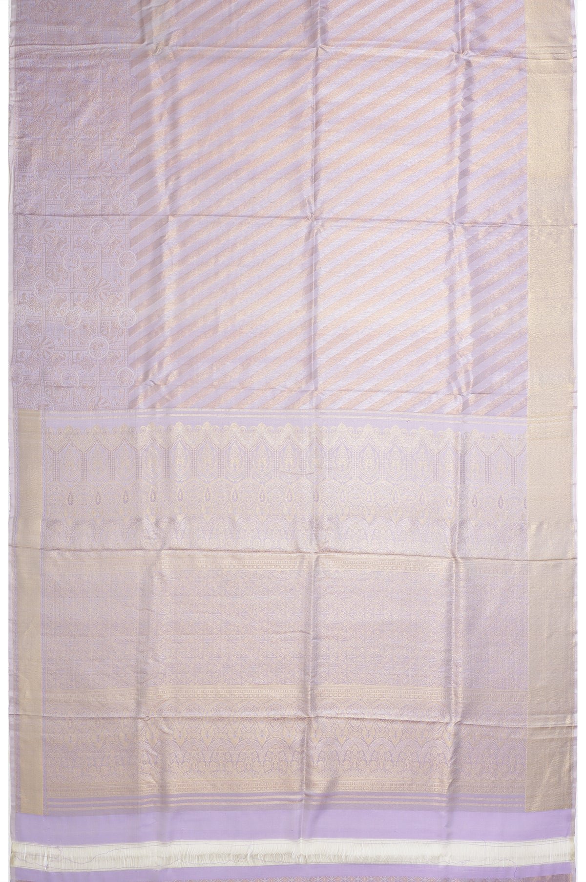 Lavender Kanchipuram Tissue Silk Saree - Image 3