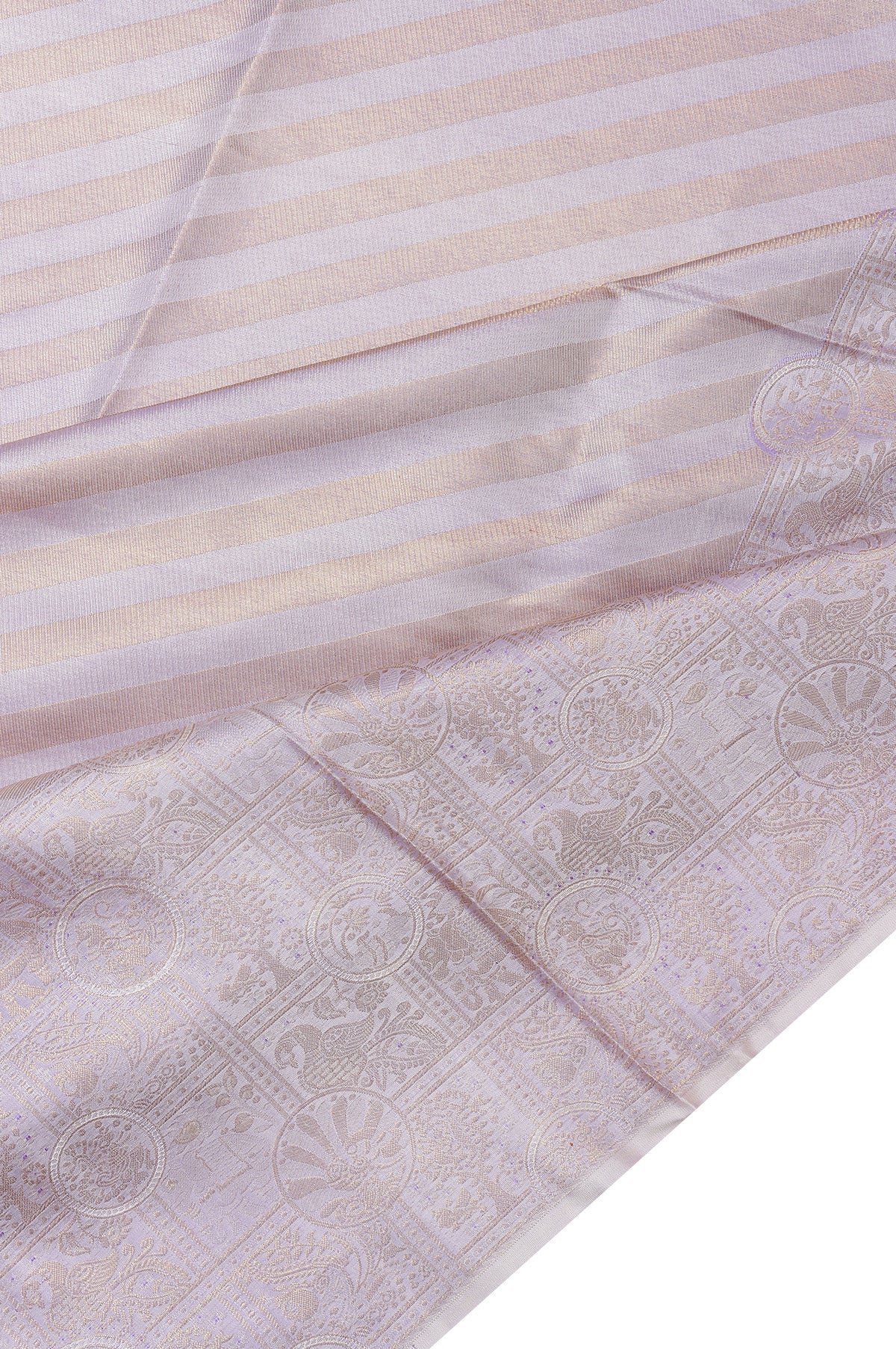 Lavender Kanchipuram Tissue Silk Saree - Image 5