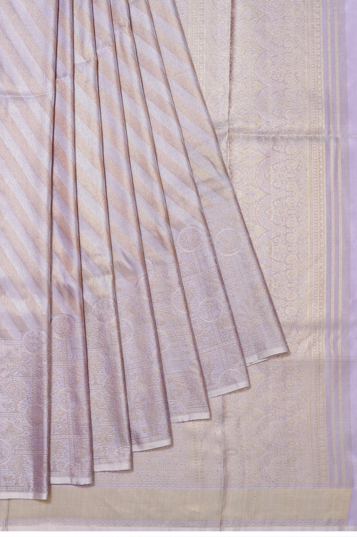 Lavender Kanchipuram Tissue Silk Saree