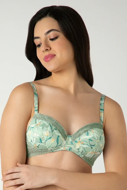 FLORAL FUSION PRINT Demure Padded Non-Wired Demi Bra