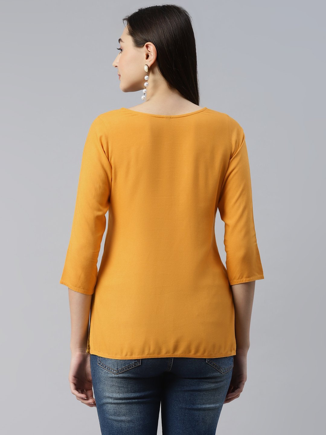 Jannat Kashmiri Mustard Yellow Kurti - Image 7