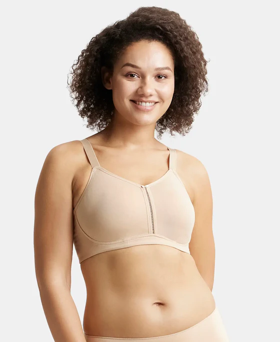 Non Padded Wirefree Super Combed Cotton Elastane Stretch Full Coverage Minimizer Bra - Image 7