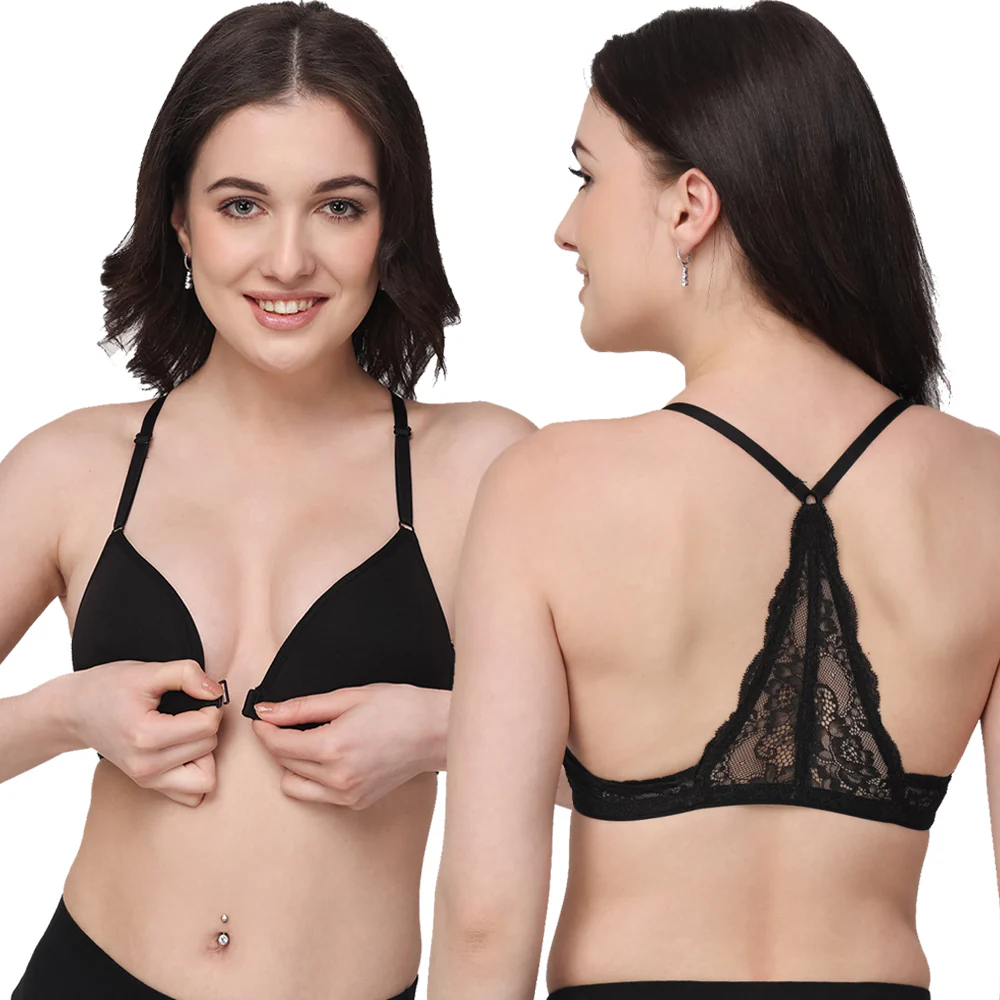 Non-Wired Lightly Padded Medium Coverage Women's Front-Open Bra - Image 3