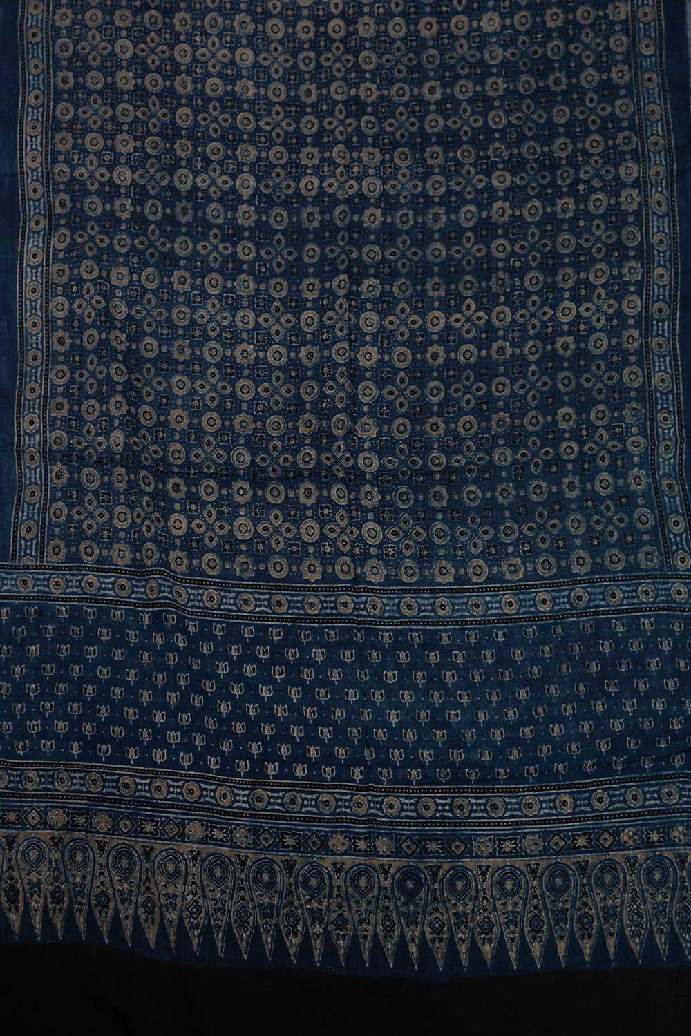 Indigo with Pattern Ajrak Mul Cotton Dupatta - Image 3