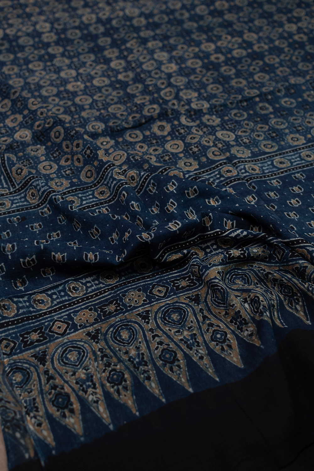 Indigo with Pattern Ajrak Mul Cotton Dupatta - Image 4