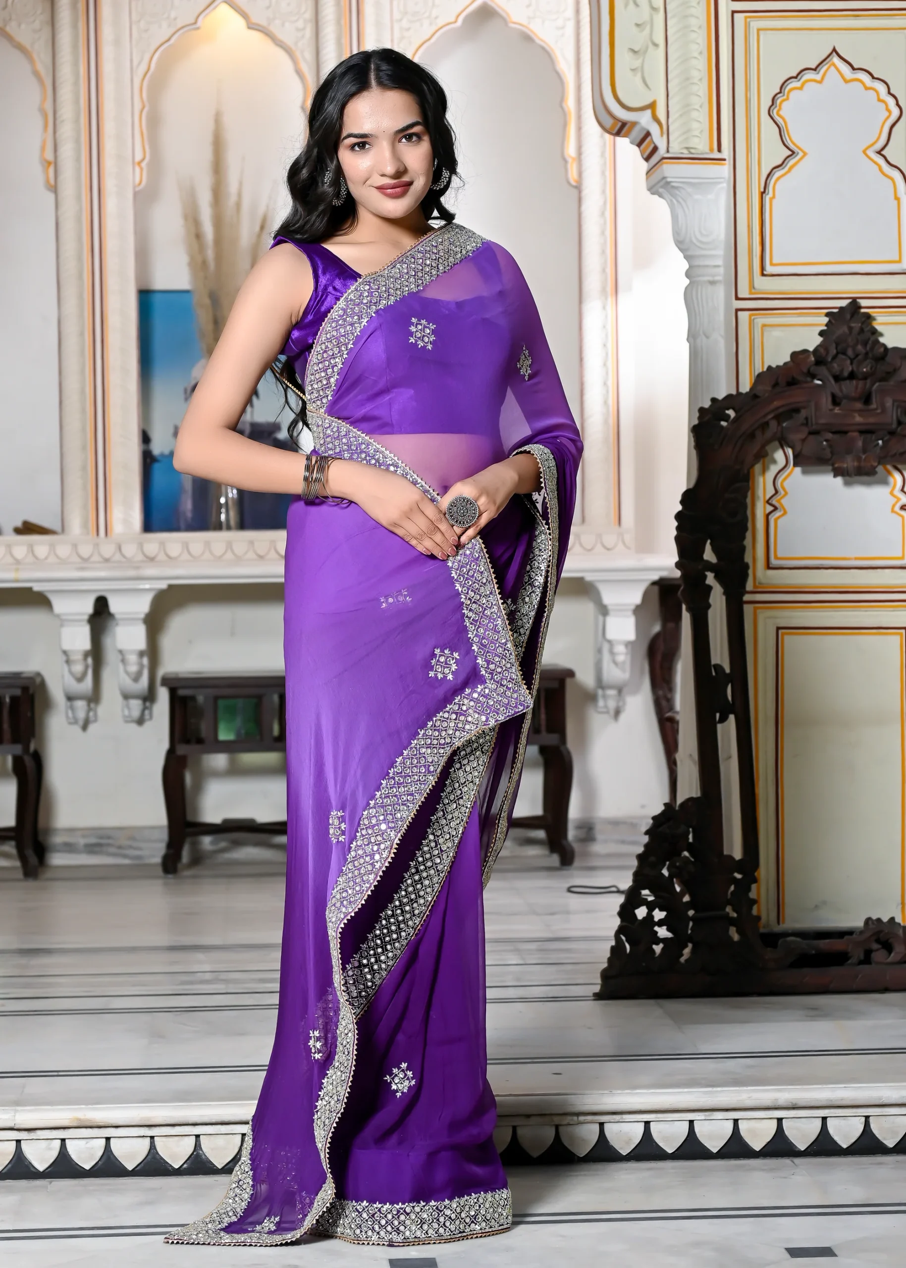 Kareena Chiffon Saree - Image 3