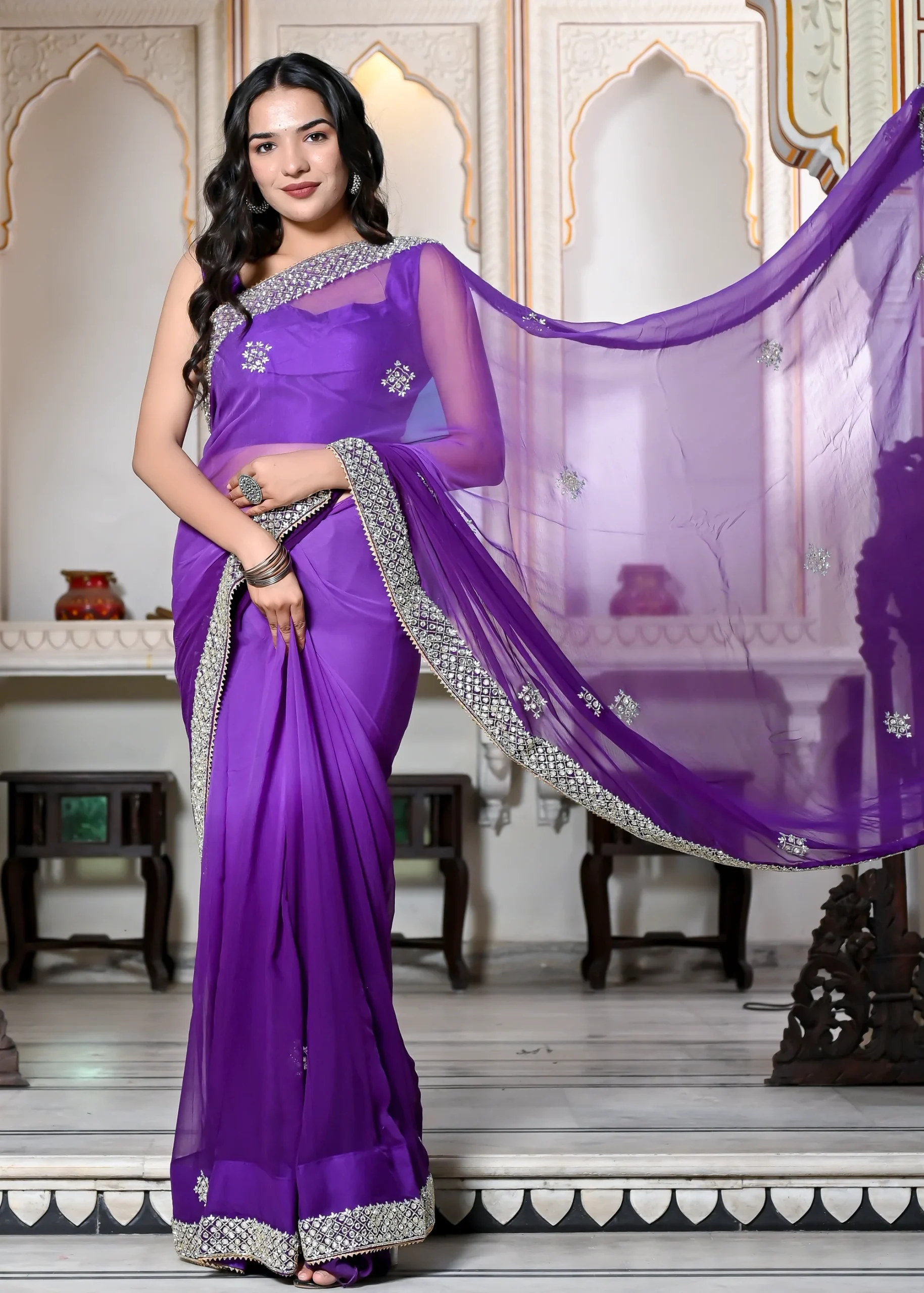 Kareena Chiffon Saree - Image 4