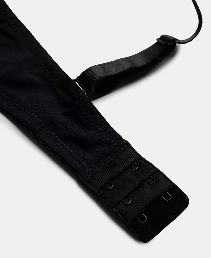 Padded Wired Super Combed Cotton Elastane Stretch Medium Coverage Pushup Bra with Plunge Neck - Image 13