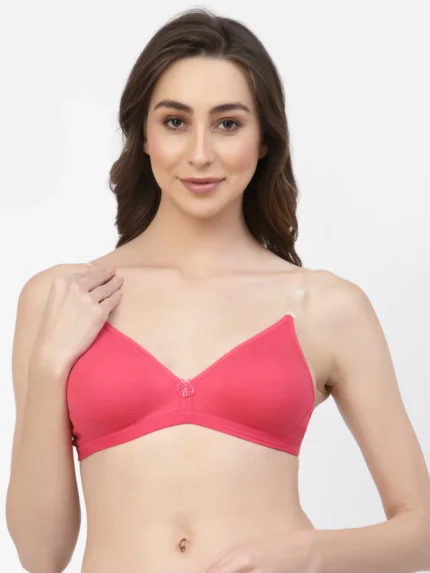 Rose Straps T-Shirt Bra Non Padded & Non-Wired Medium Coverage