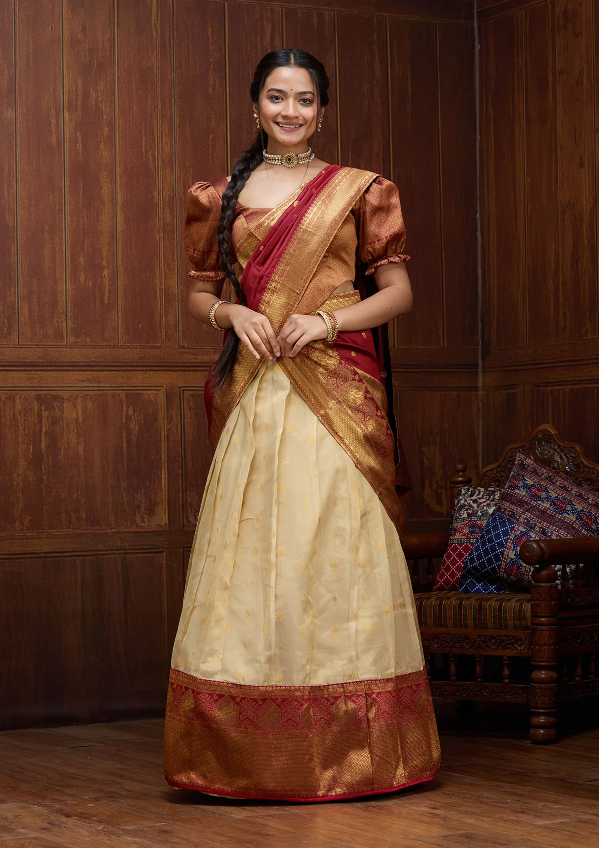 Banarasi Semi-stitched Lehenga - Image 4