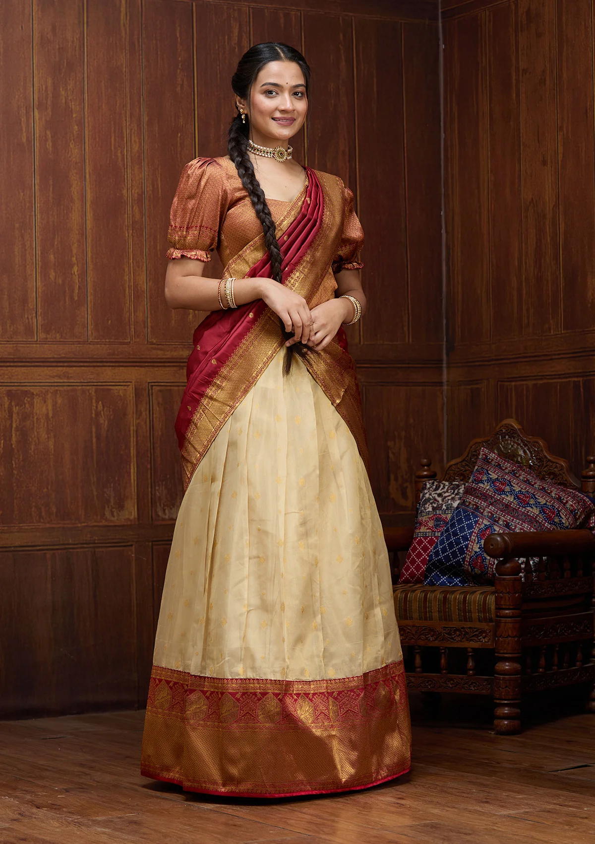 Banarasi Semi-stitched Lehenga - Image 6
