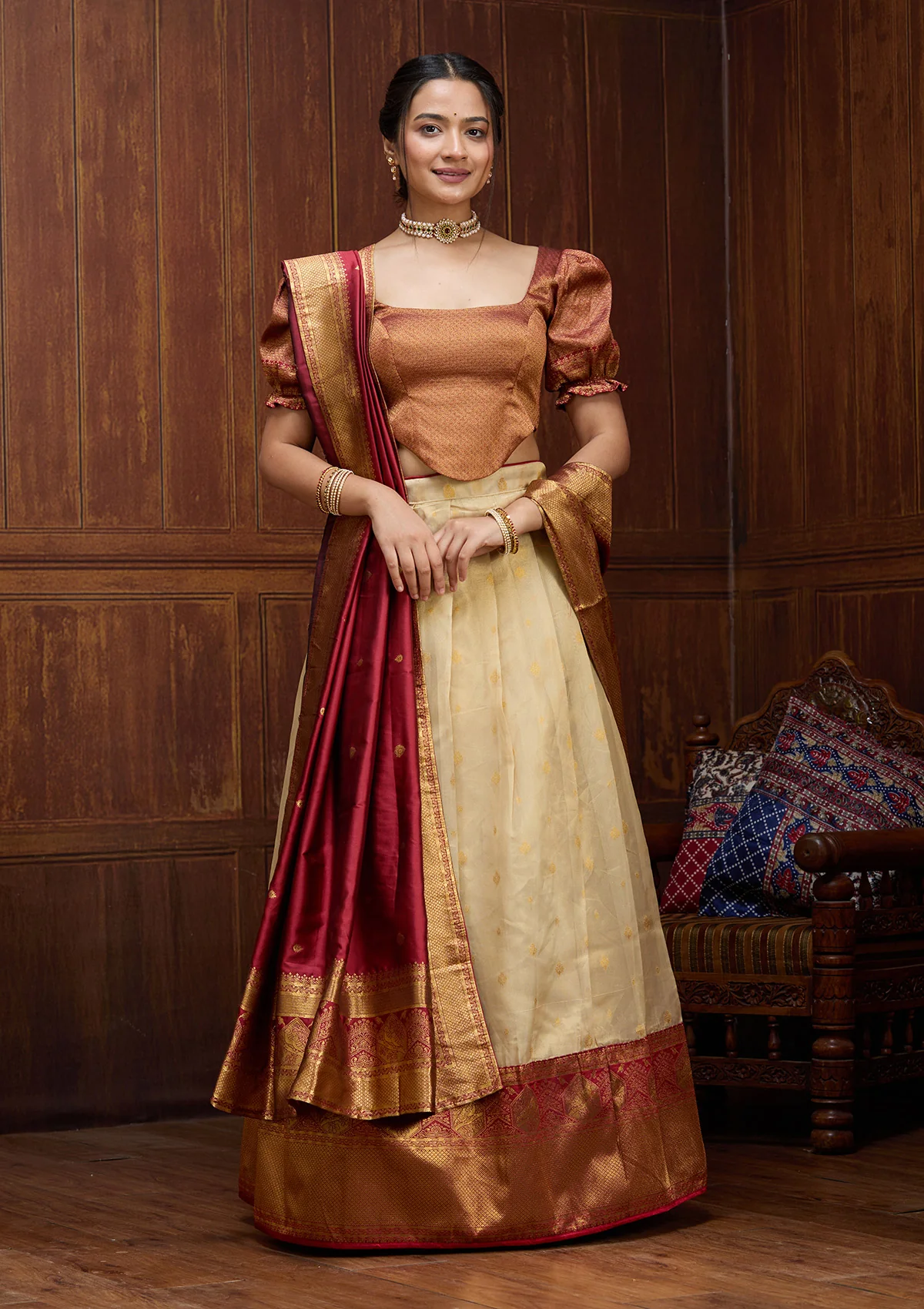Banarasi Semi-stitched Lehenga - Image 9