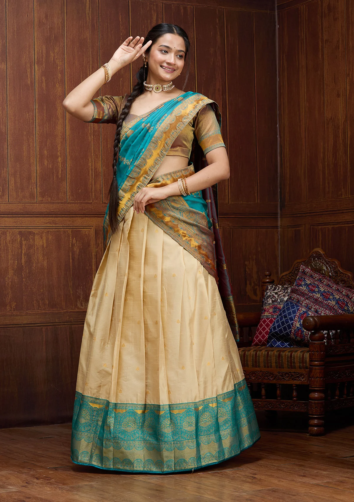 Banarasi Semi-Stitched Lehenga - Image 3