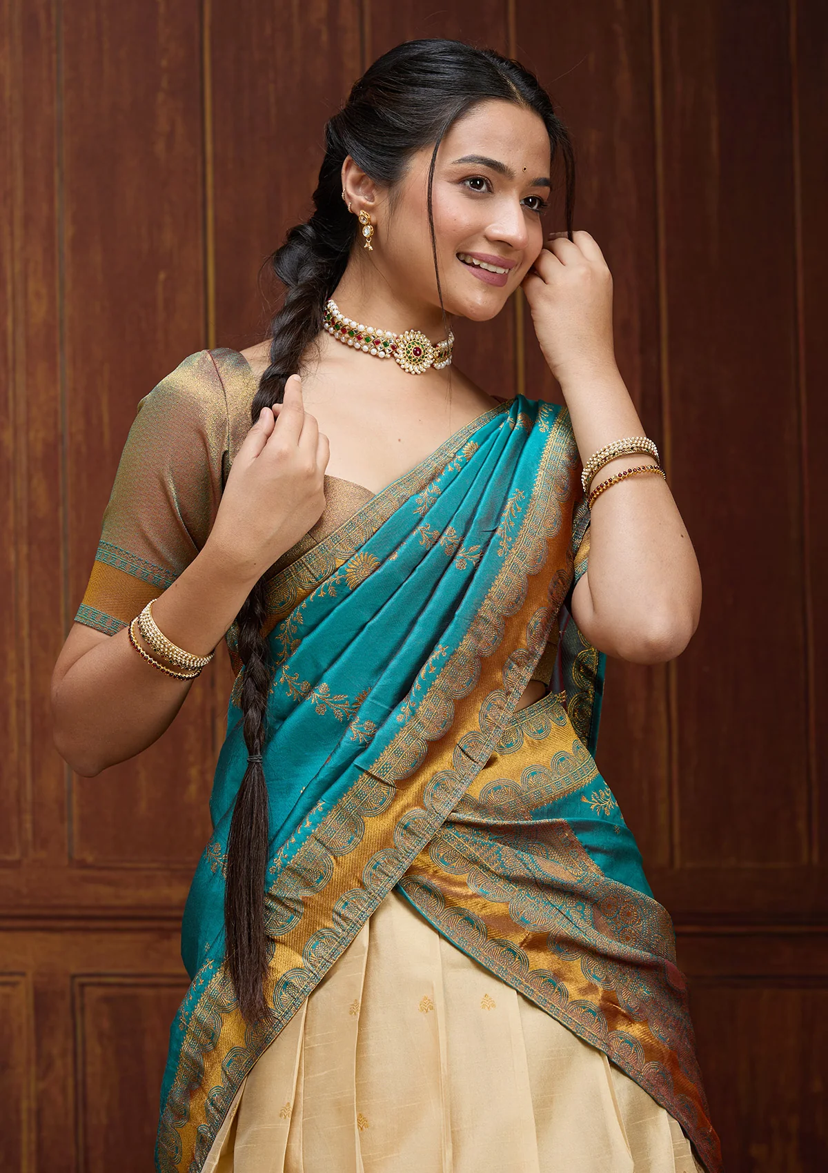 Banarasi Semi-Stitched Lehenga - Image 4