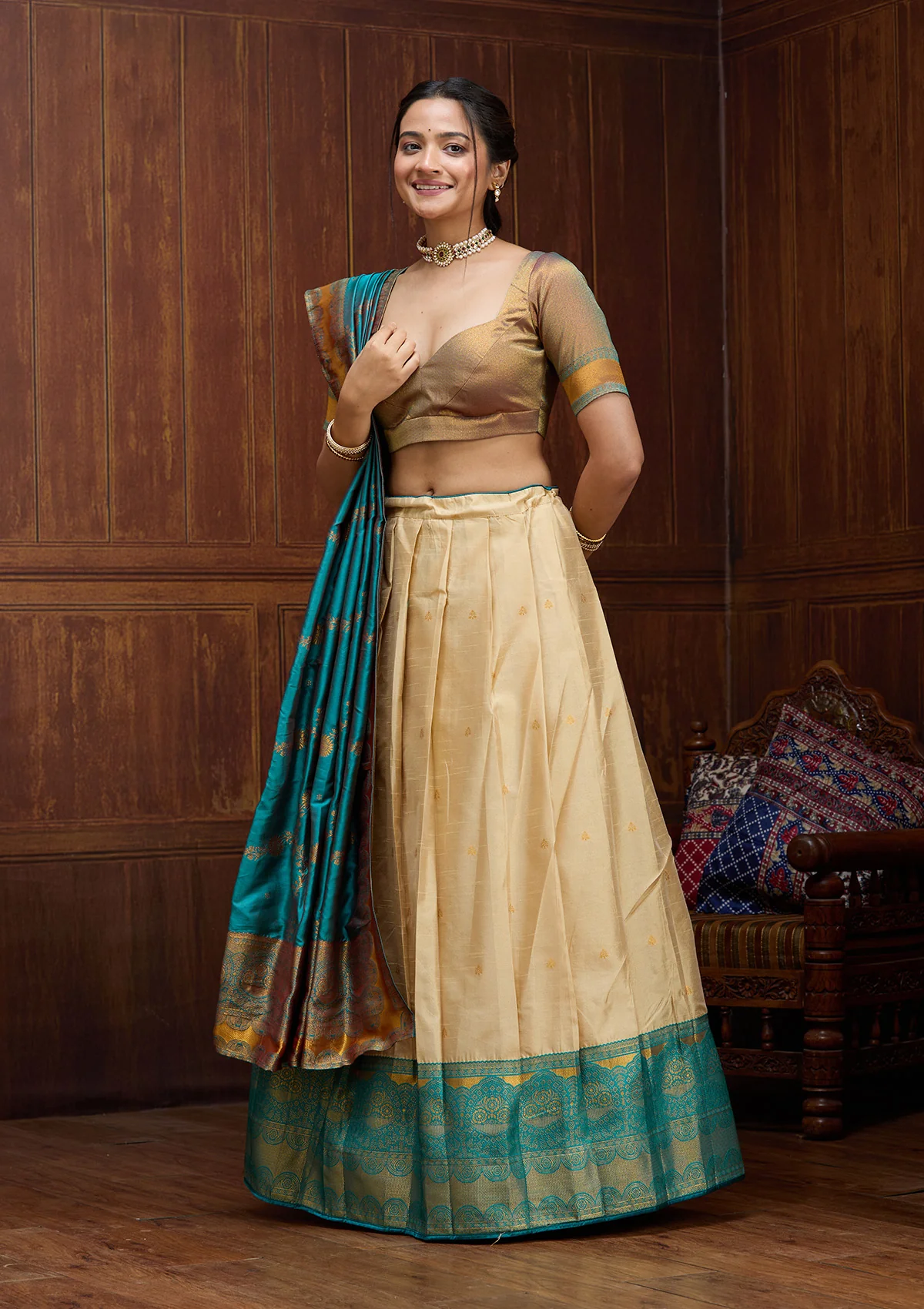 Banarasi Semi-Stitched Lehenga - Image 7