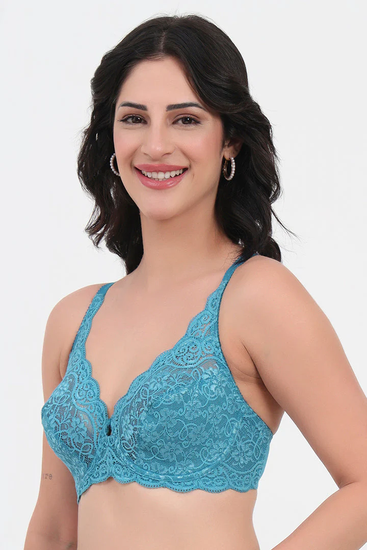 Non-Padded Lace Women's Polyamide Modern Bra - Image 4