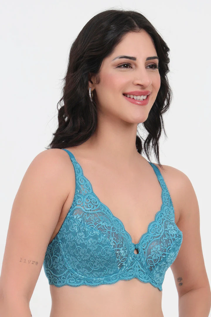 Non-Padded Lace Women's Polyamide Modern Bra - Image 5