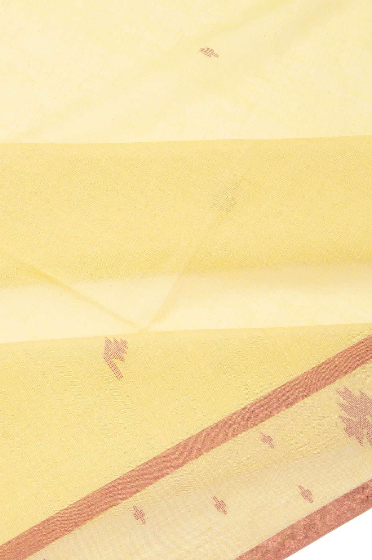 Neon Yellow Bengal Jamdani Saree - Image 3