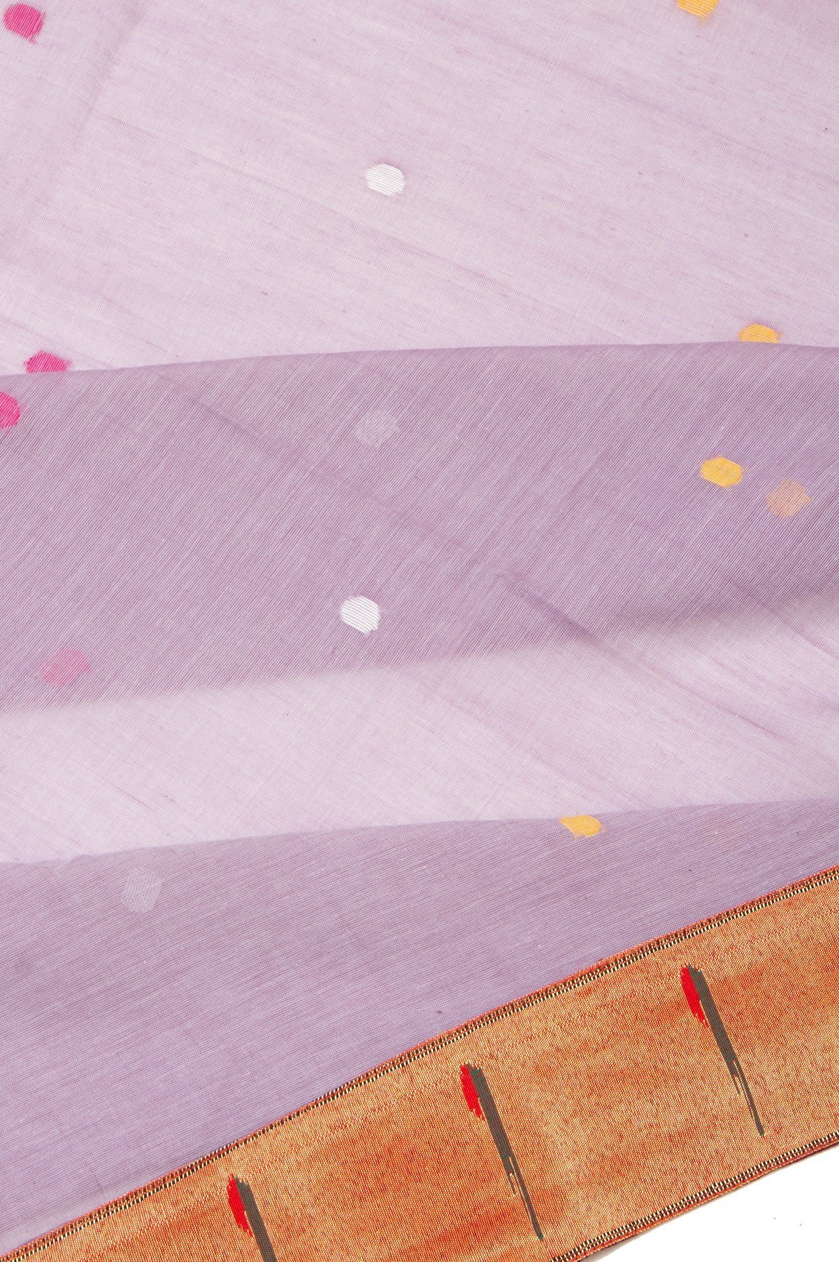 Lavender Bengal Cotton Jamadani Saree - Image 3