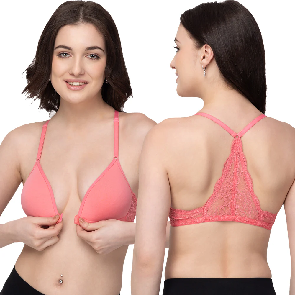 Non-Wired Lightly Padded Medium Coverage Women's Front-Open Bra - Image 15