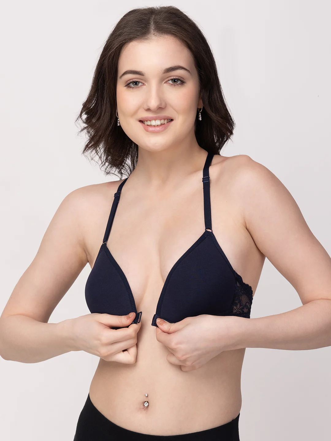 Non-Wired Lightly Padded Medium Coverage Women's Front-Open Bra