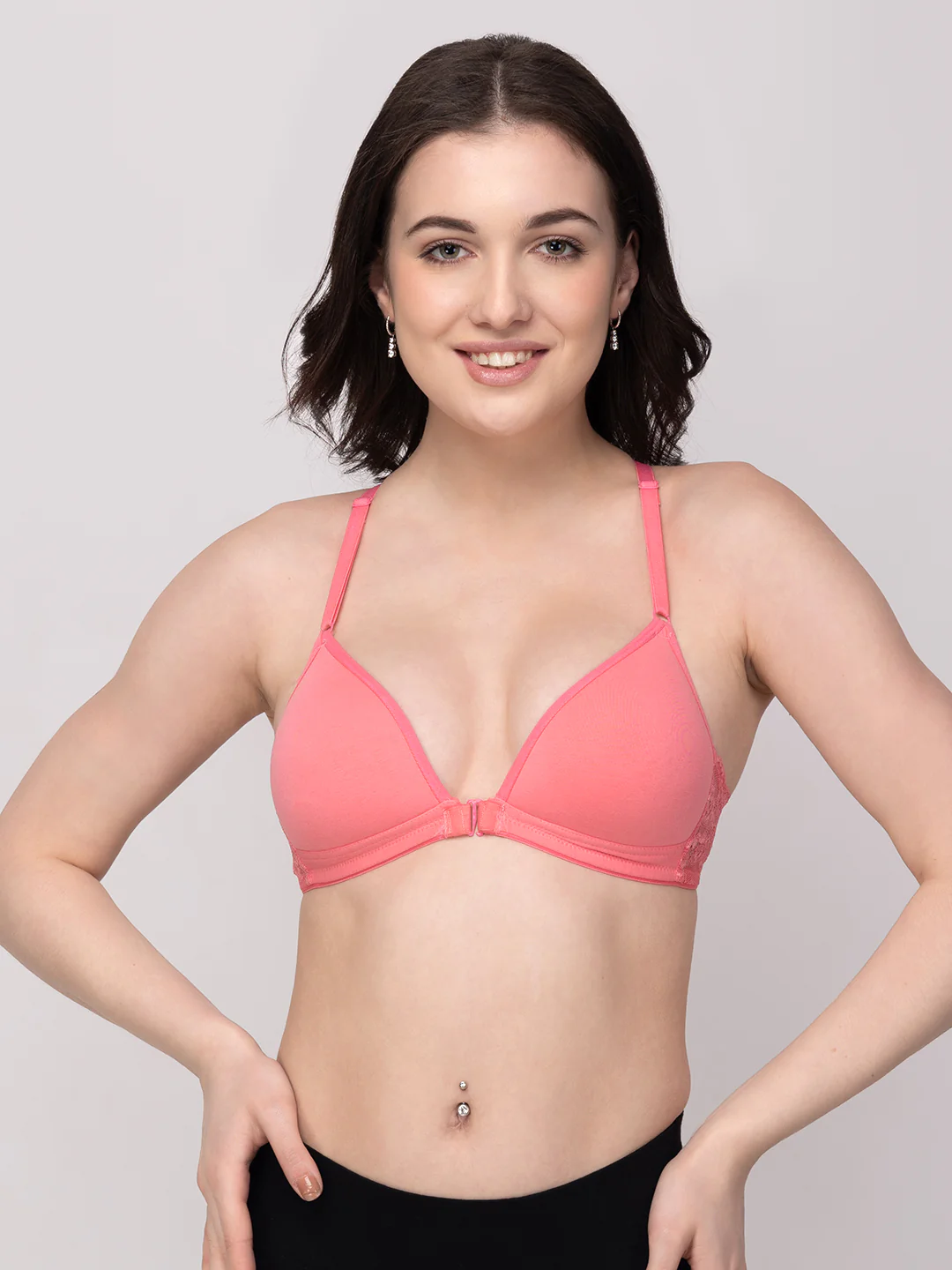 Non-Wired Lightly Padded Medium Coverage Women's Front-Open Bra - Image 11