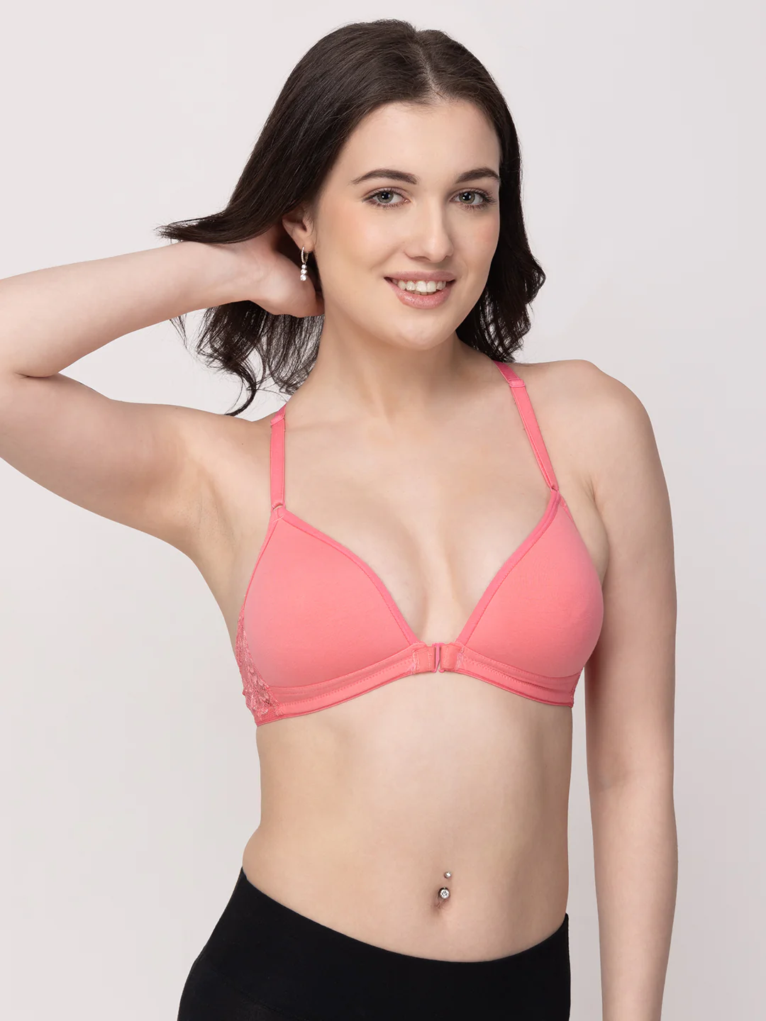 Non-Wired Lightly Padded Medium Coverage Women's Front-Open Bra - Image 17