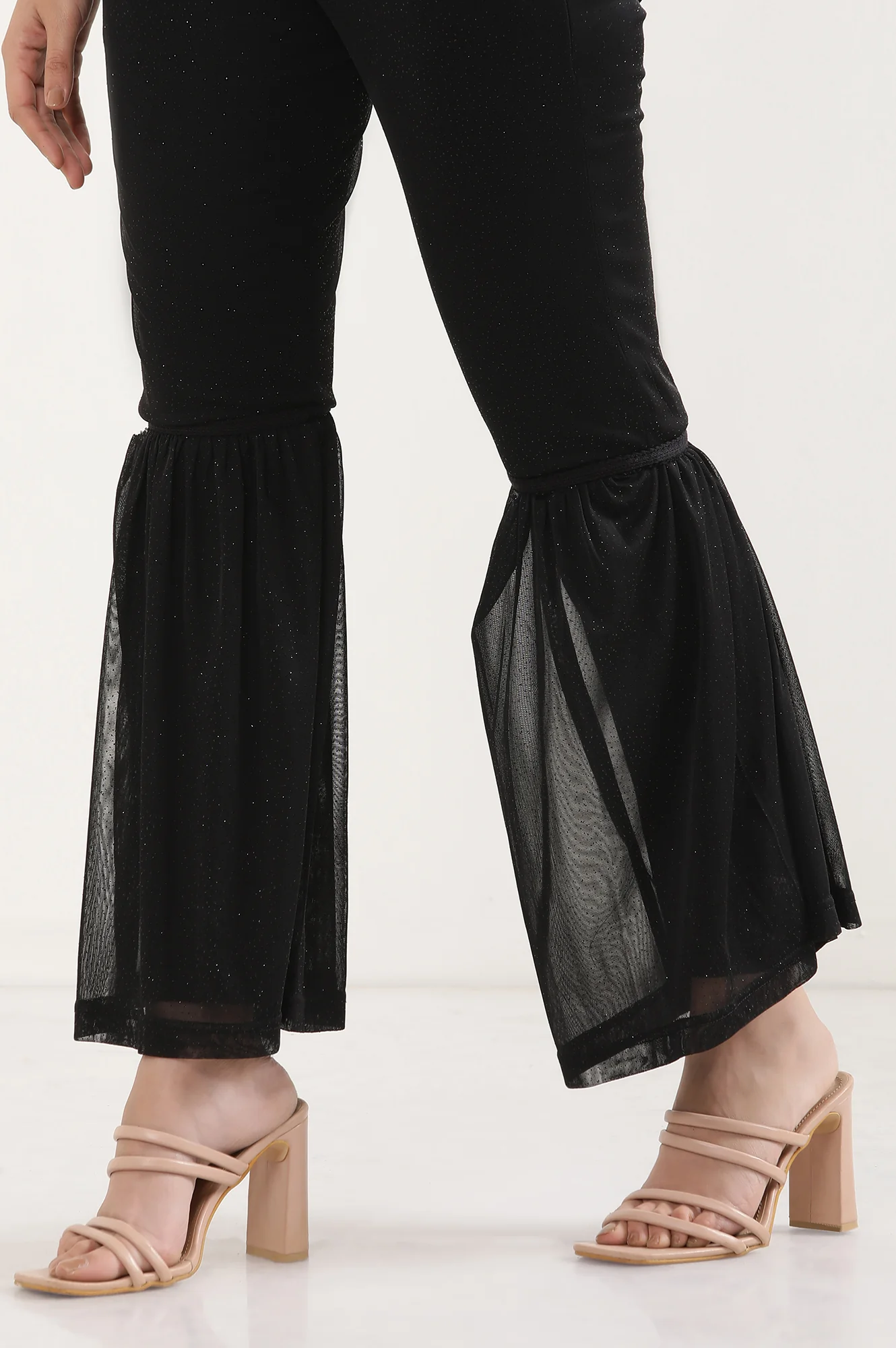 Black Lace Insert Pintuck Trousers - Image 8