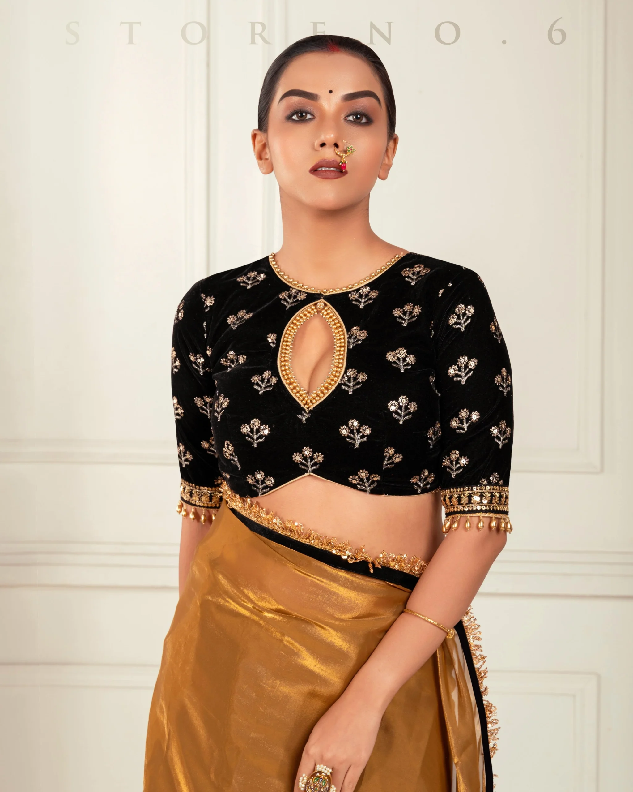 MIDNIGHT MYSTERY SAREE WITH GRACE & GLAM BLOUSE - Image 4