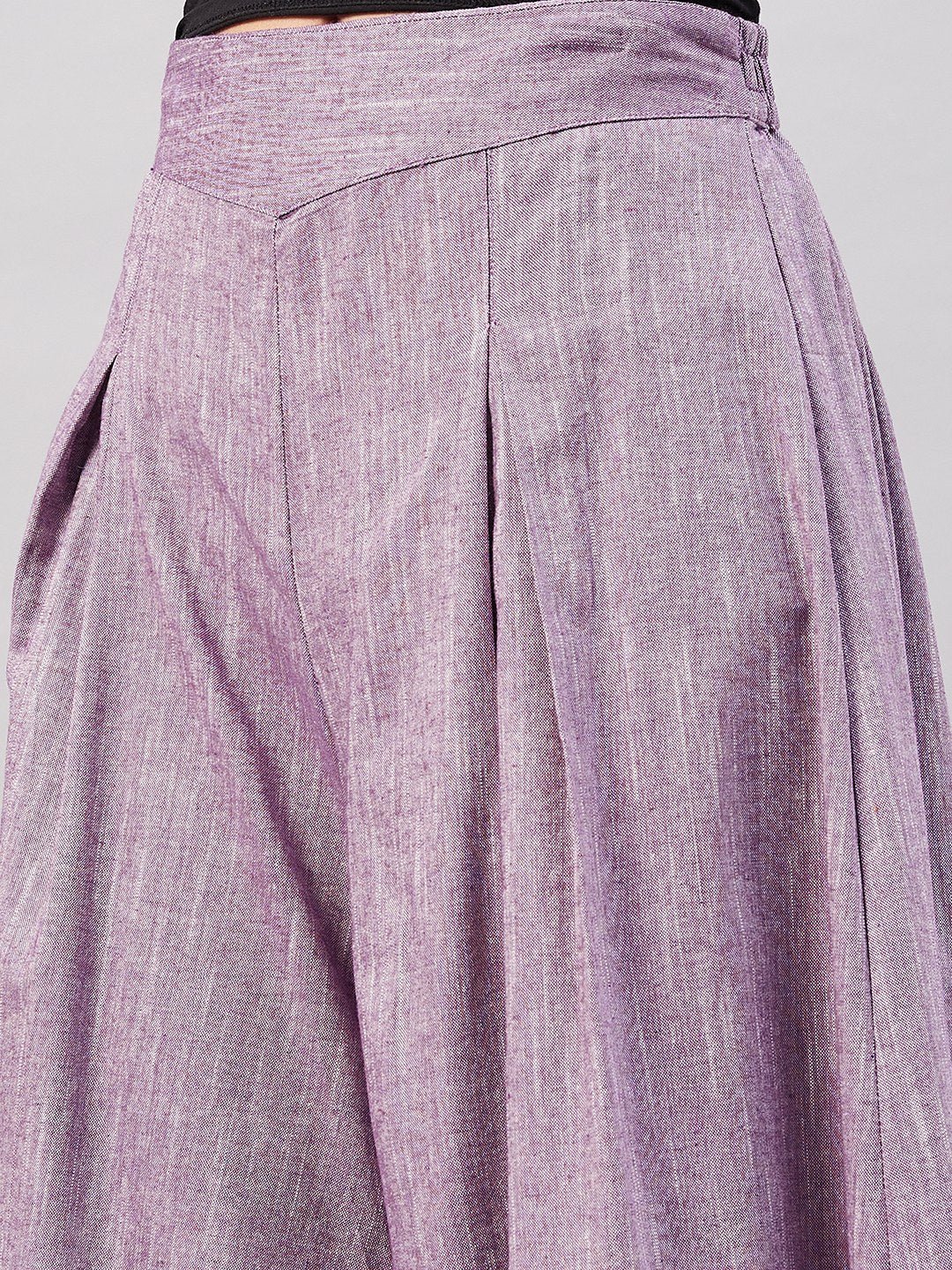 Mauve Smart Casual Handloom Palazzo - Image 7