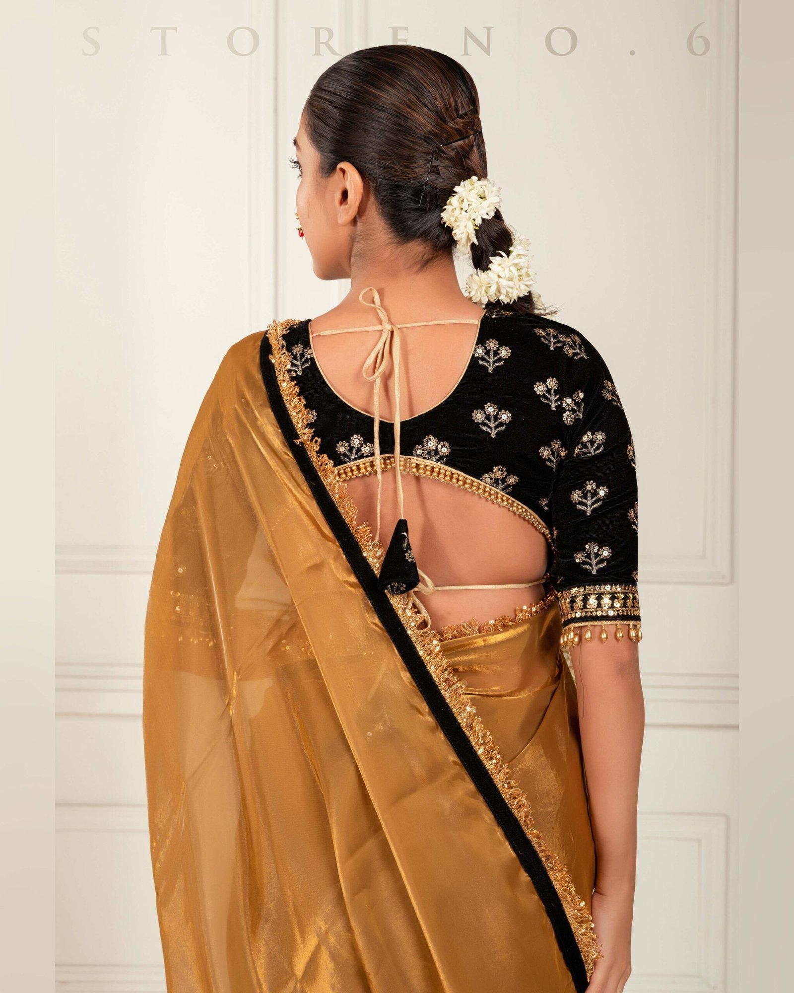 MIDNIGHT MYSTERY SAREE WITH GRACE & GLAM BLOUSE - Image 5