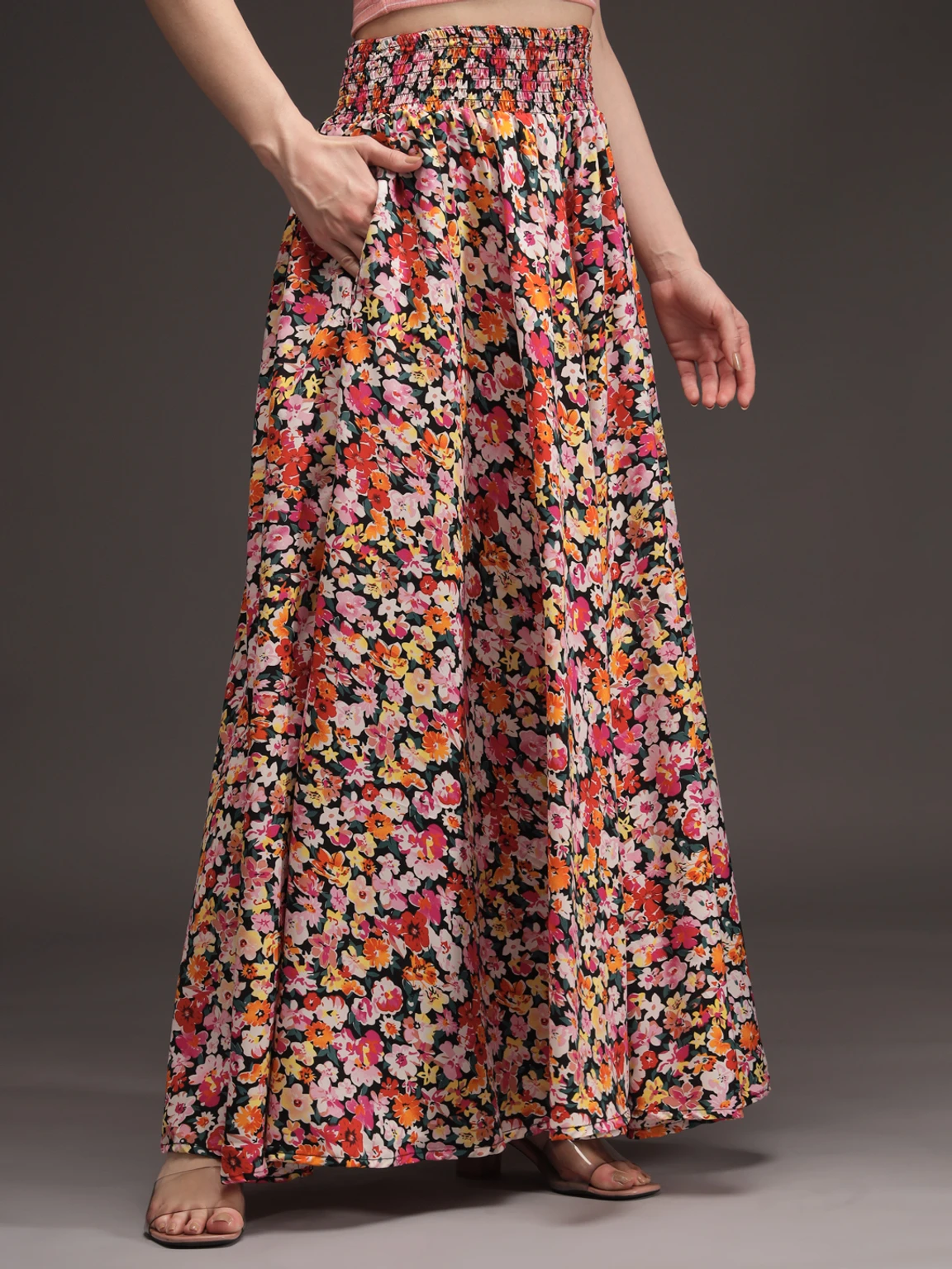 Women Flared Multicolor Viscose Rayon Palazzos - Image 6