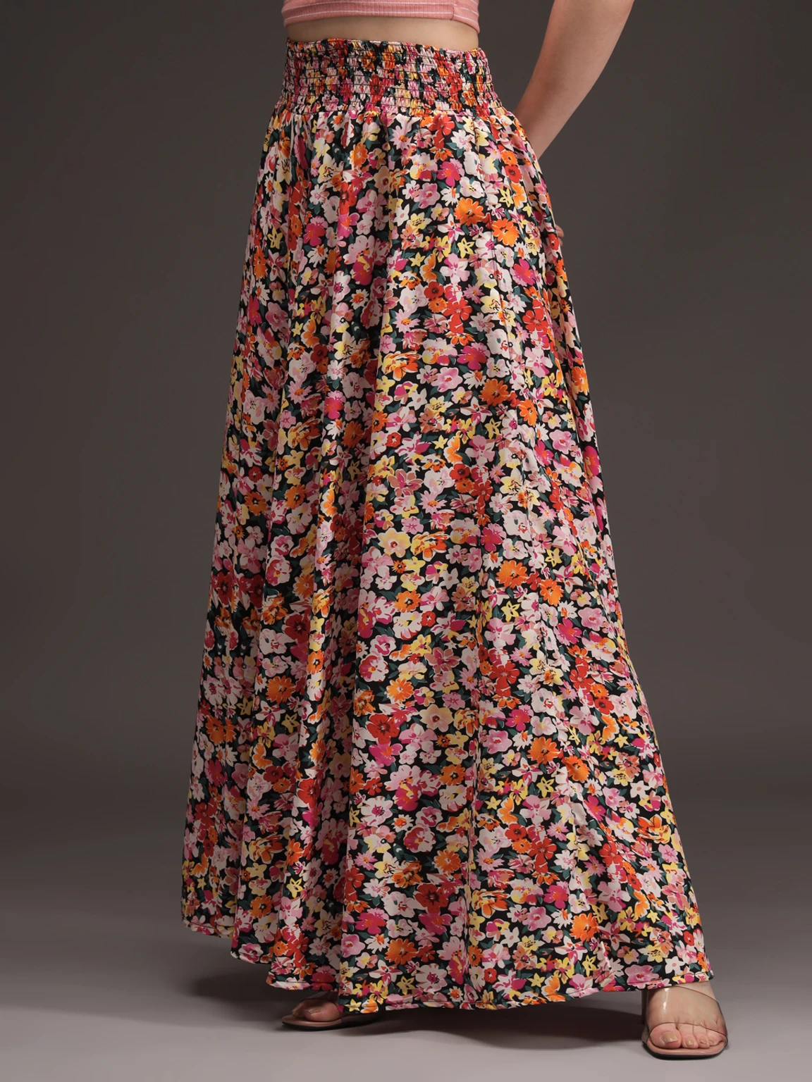 Women Flared Multicolor Viscose Rayon Palazzos - Image 2