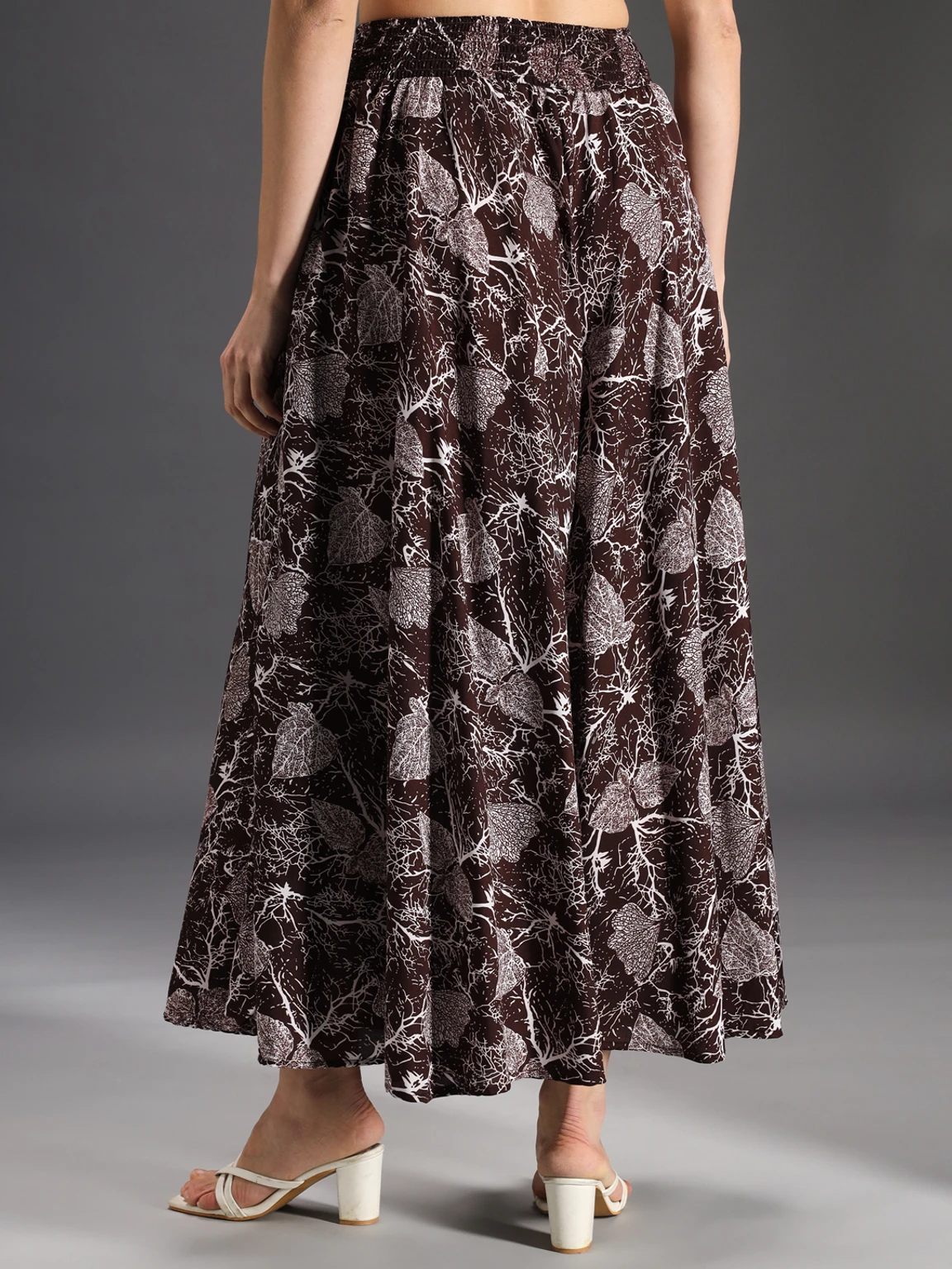 Women Flared Brown, Grey, White Viscose Rayon Palazzos - Image 3