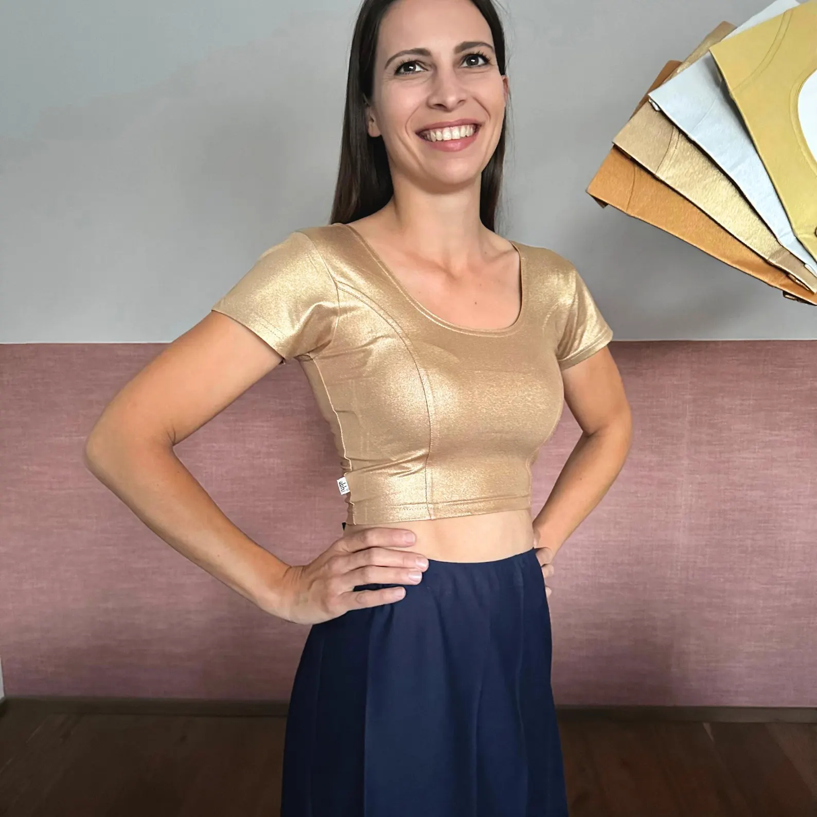 Metallic Short Sleeve Saree Blouse – Stretchy Choli for Women | Readymade Blouse for Sari & Lehenga - Image 5