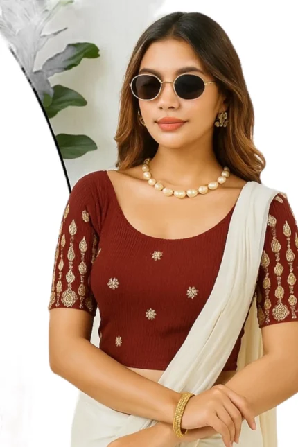 Stretchable Blouse – stretchy saree blouse crop top crop blouse choli | Ready-to-Wear
