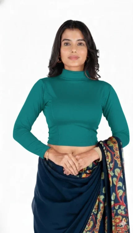 Full Sleeve Band collar Women Blouse