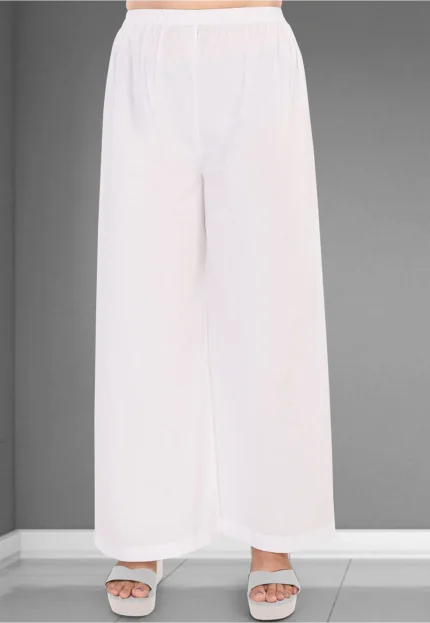 Solid color Mulmul Cotton Palazzo in off White