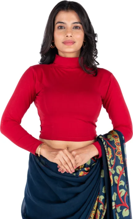 Full Sleeve Band collar Women Blouse